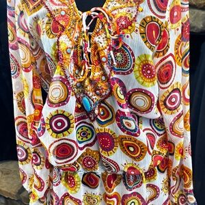 Colorful Bohemian Coverup with Beaded Details